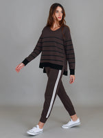 Michelle Stripe Sweatshirt - Truffle