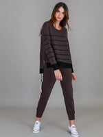 Michelle Stripe Sweatshirt - Truffle
