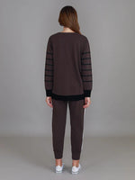 Michelle Stripe Sweatshirt - Truffle