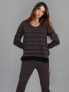 Michelle Stripe Sweatshirt - Truffle
