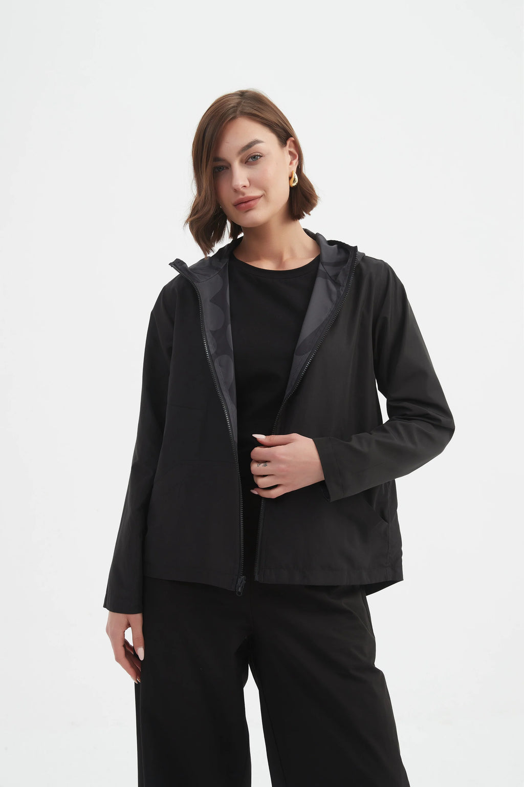 Reversible Print Windbreaker - Charcoal/Black Blot Print