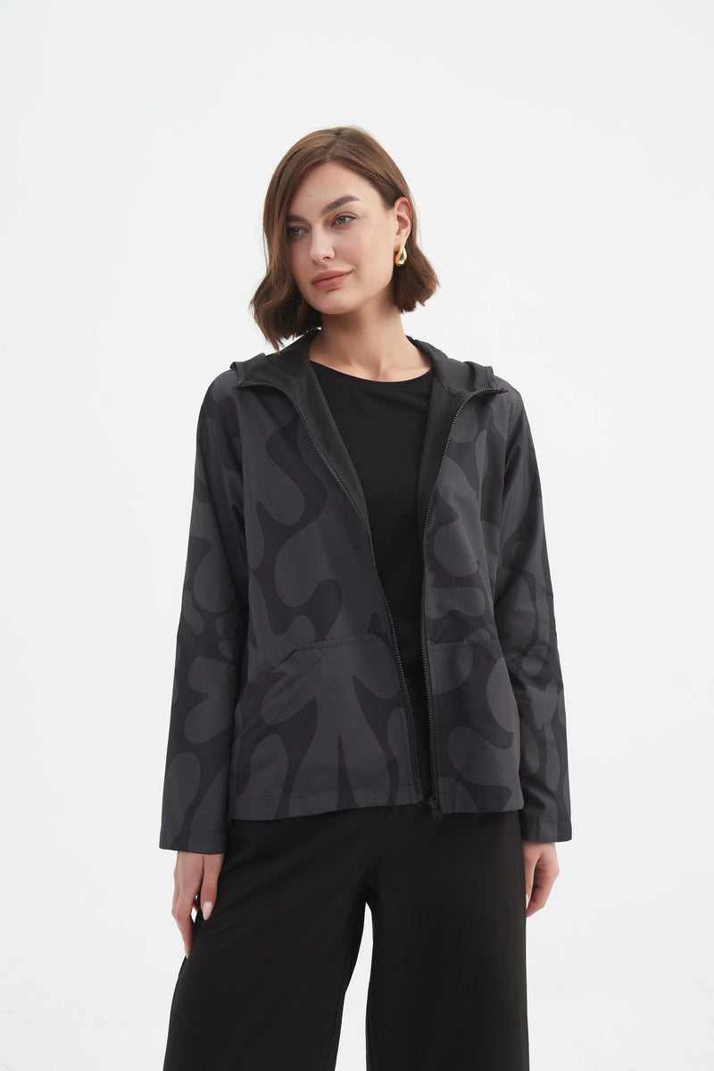 Reversible Print Windbreaker - Charcoal/Black Blot Print