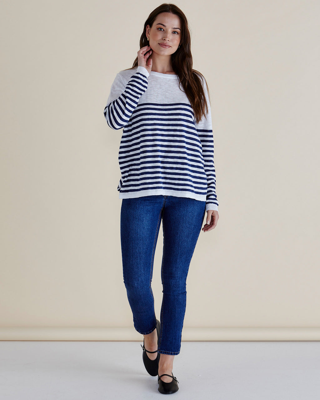 Natasha Knit Top - Navy Stripe