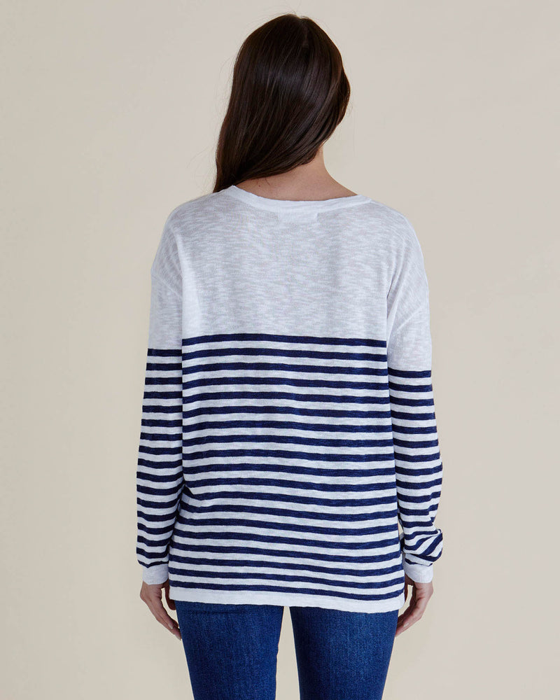 Natasha Knit Top - Navy Stripe