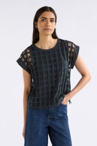 Grid Burnout Top - Space Blue