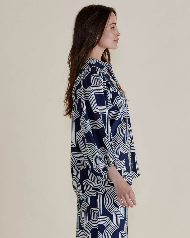 Rosalind Shirt - Navy Geo