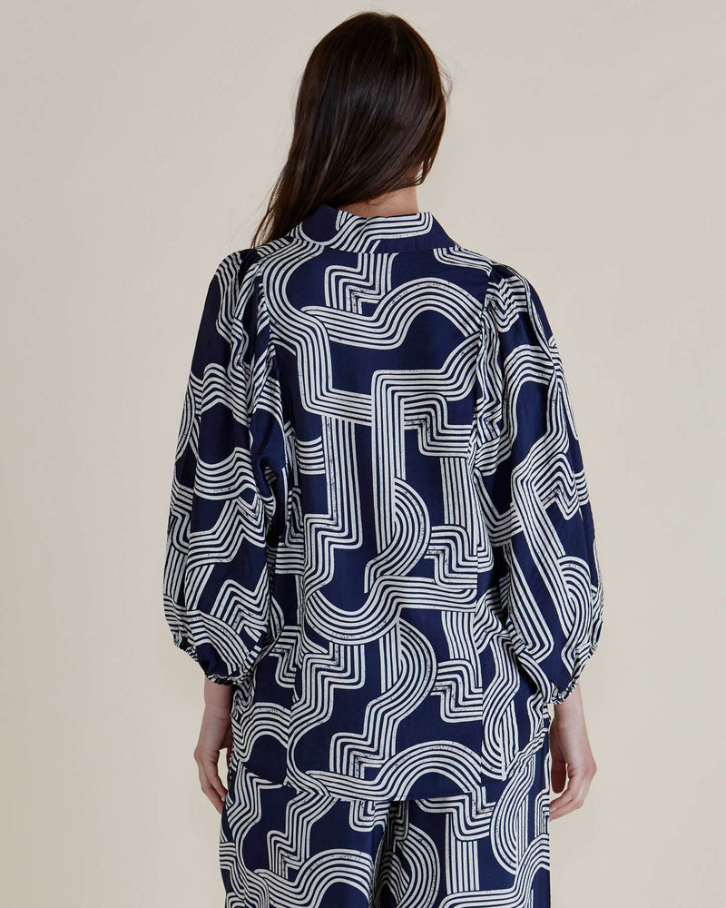 Rosalind Shirt - Navy Geo