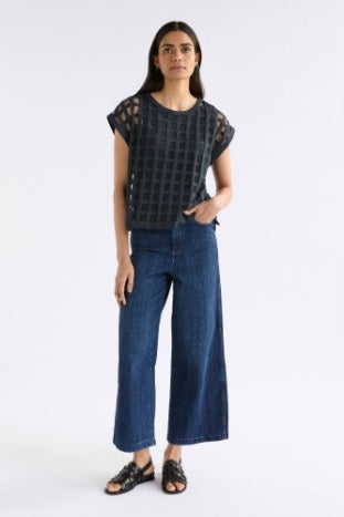 Grid Burnout Top - Space Blue