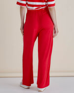 Evelyn Wide Leg Jogger - Red