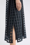 Grid Burnout Midi Dress - Space Blue