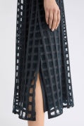 Grid Burnout Midi Dress - Space Blue