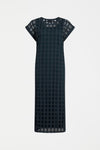 Grid Burnout Midi Dress - Space Blue