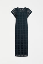 Grid Burnout Midi Dress - Space Blue
